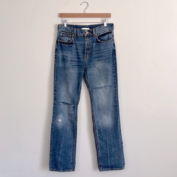 BDG Urban Outfitters Distressed Loose Straight Hi Rise Denim Jeans - Picture 1 of 11